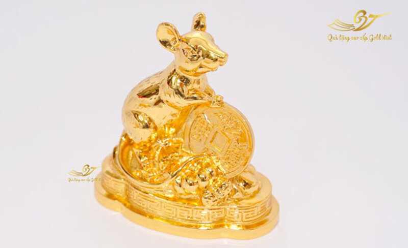 tượng chuột phong thuỷ mạ vàng 
