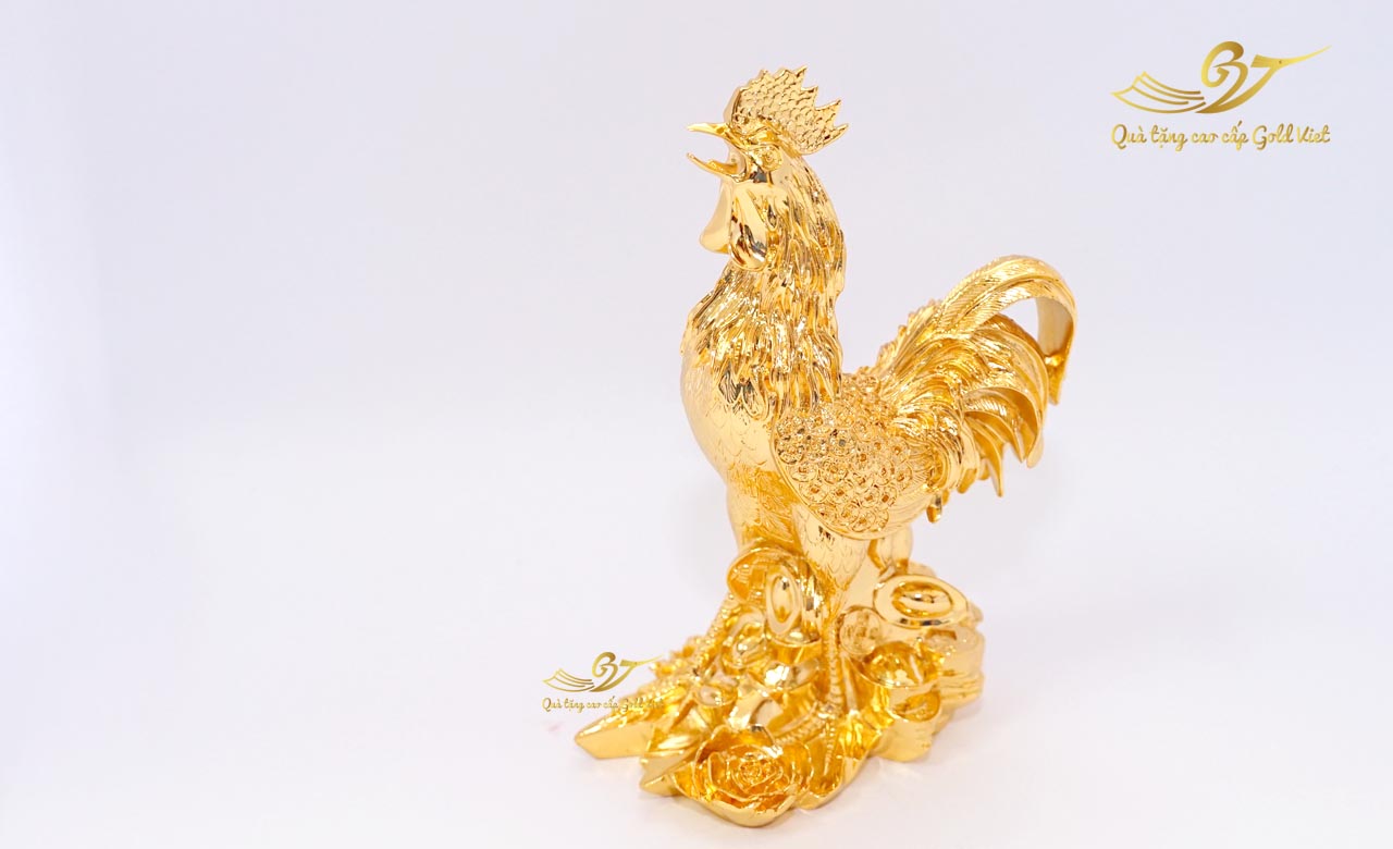 tượng gà mạ vàng 