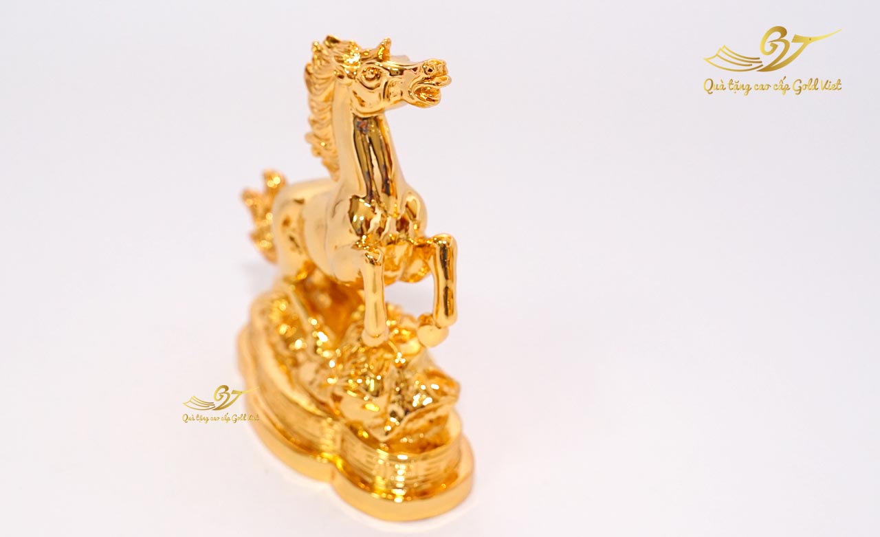 Quà tặng cao cấp -Tượng Ngựa phong thuỷ mạ vàng