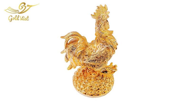 tượng gà mạ vàng 2